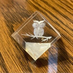 VINTAGE CARVED OWL BY RUSS